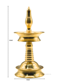 4 inch - Brass Lamp for Festivals, Rituals & Home Decor, Nilavilakku