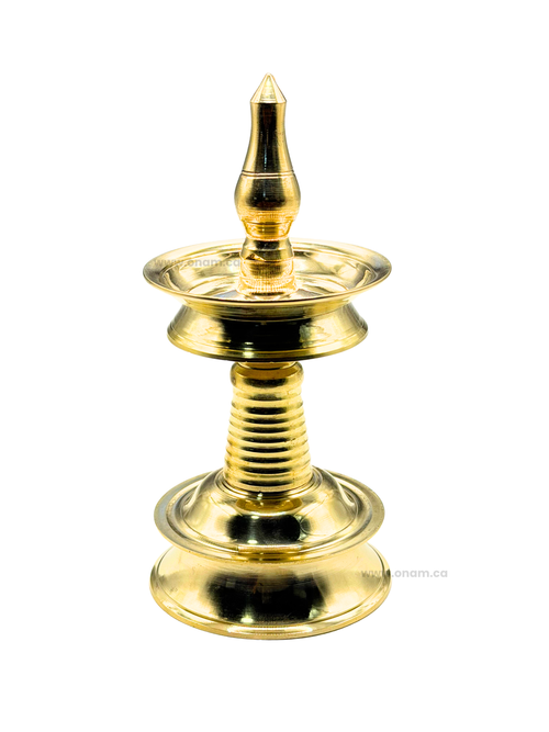 6 inch - Brass Lamp for Festivals, Rituals & Home Decor, Nilavilakku